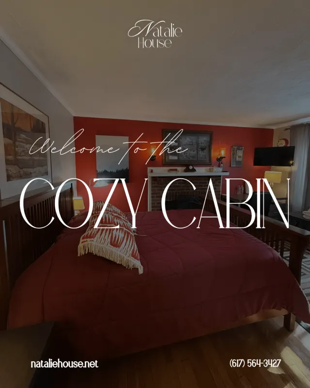 Cozy Cabin room with red walls